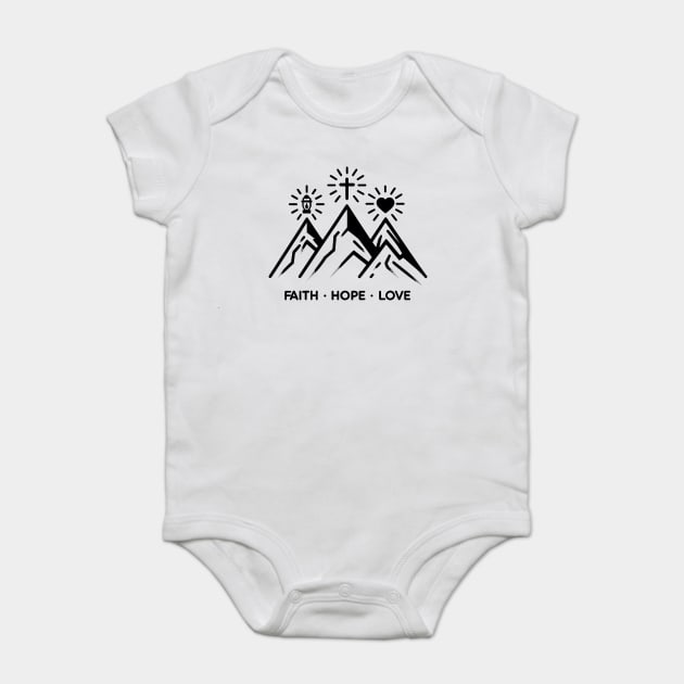 Faith Hope Love Baby Bodysuit by Frank Ring